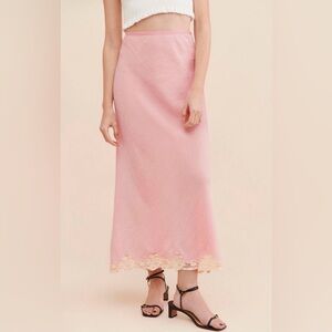 Rixo Norah lace trim slip skirt